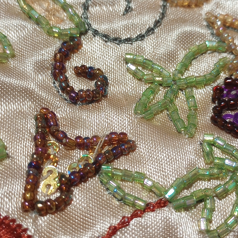 Embroidered Beaded Clutch with Beaded Handle - Picture 6 of 10
